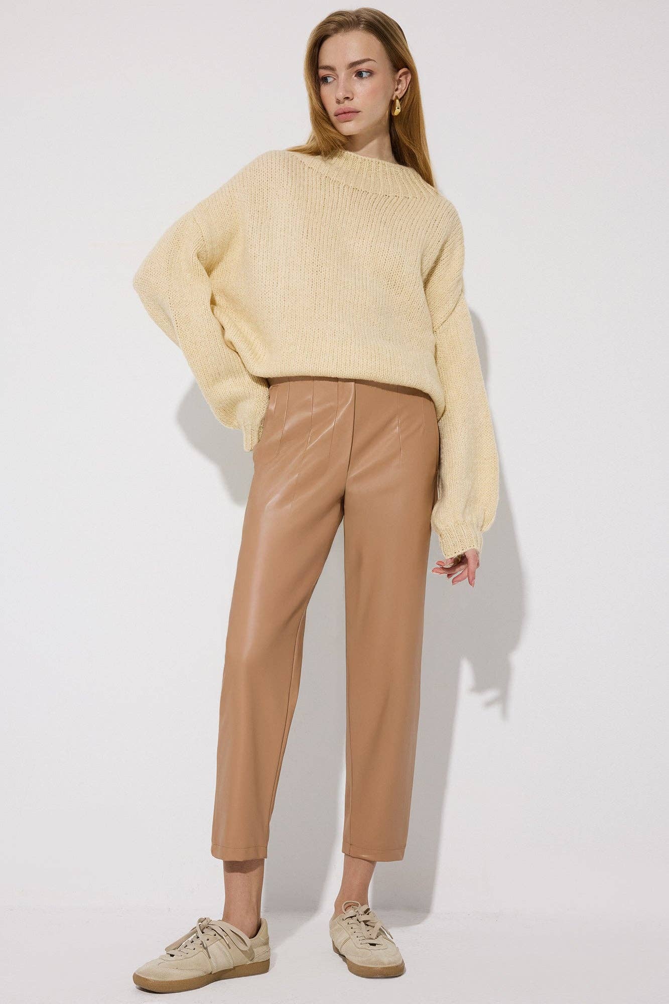 High Collar Balloon Sweater