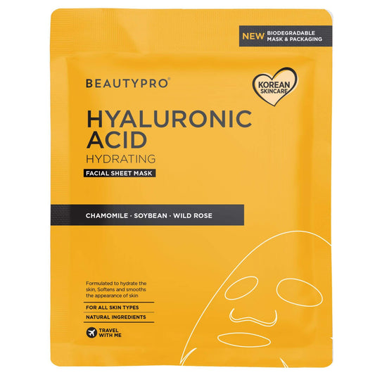 HYALURONIC ACID Hydrating Facial Sheet Mask - 100% Biodegradable