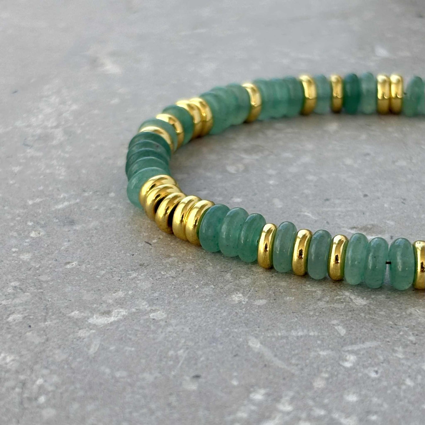 Tarnish Resistant Stone And Gold Beaded Bracelet
