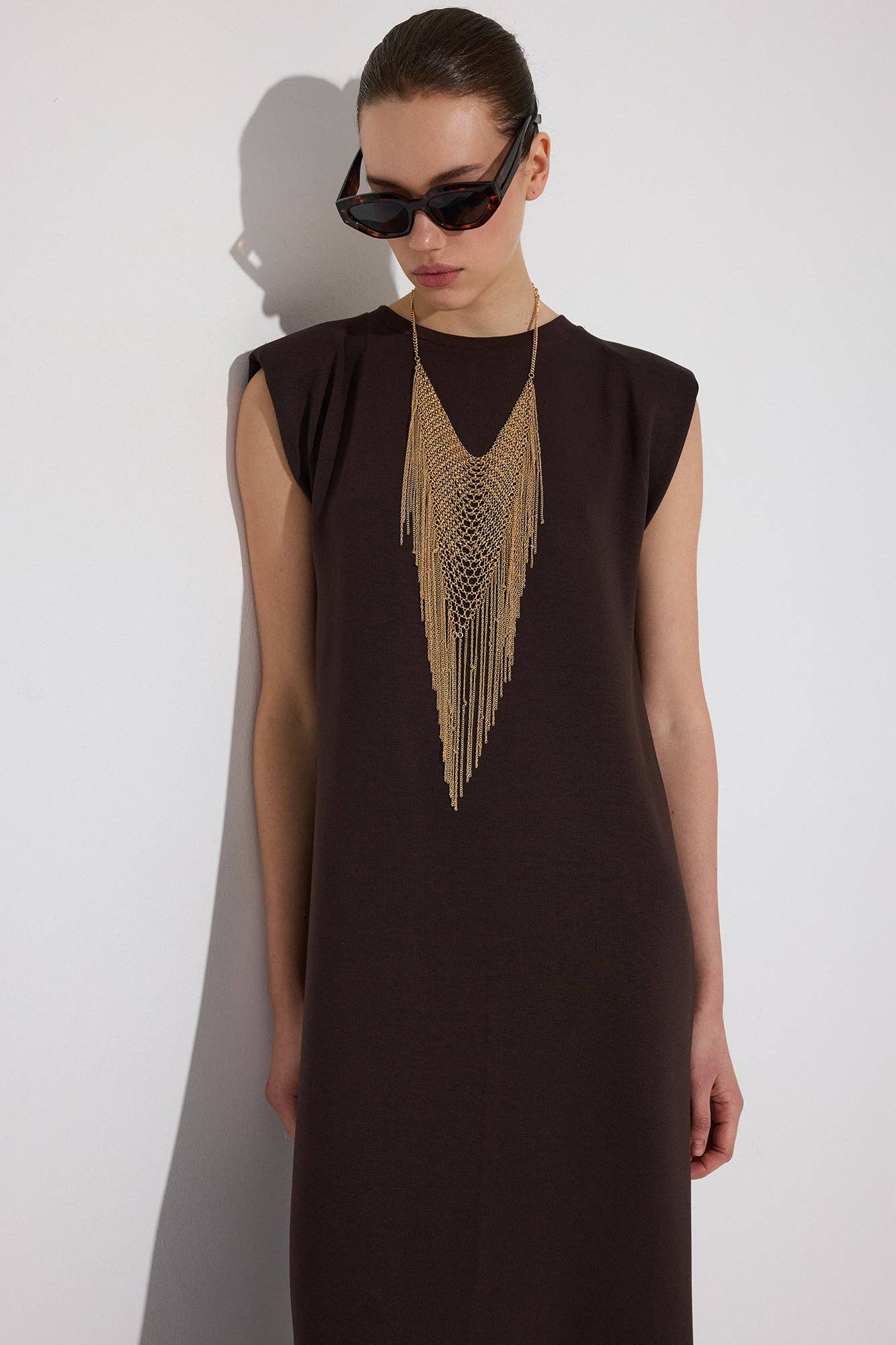 Crew Neck Padded Dress