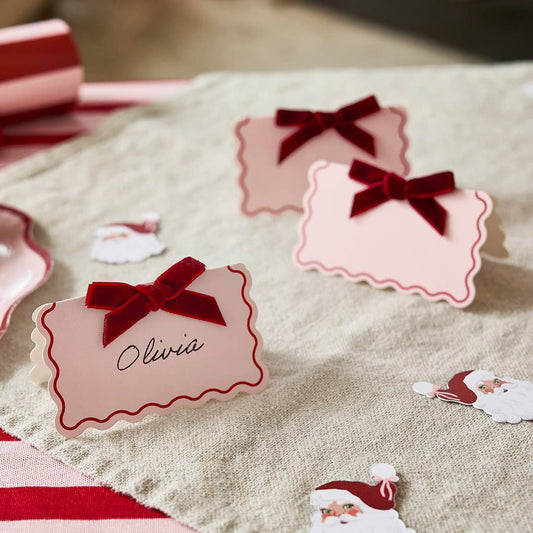 Velvet Bow Place Cards - Pack of 8