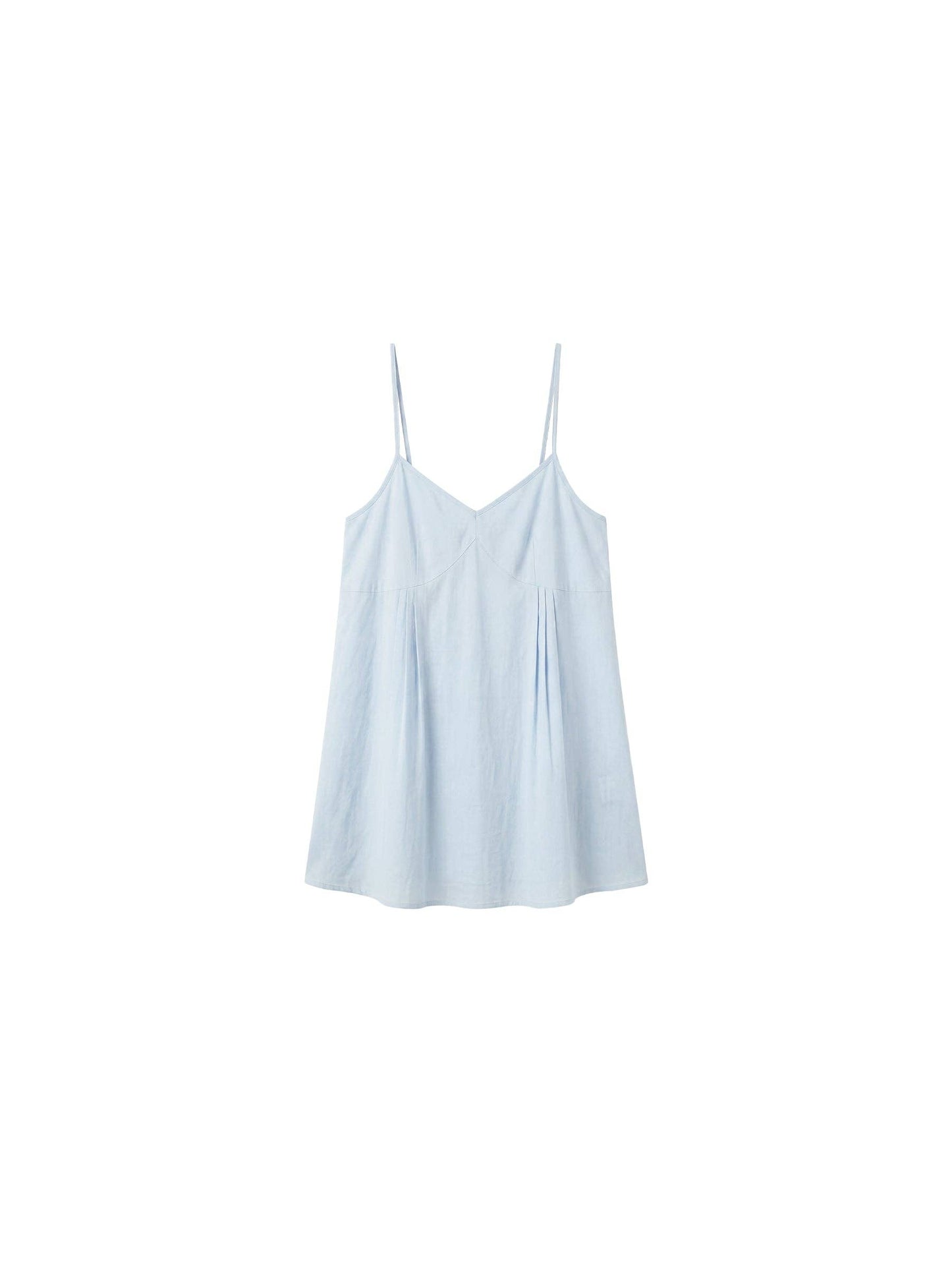 Lyocell-Blend V-Neck Pleated Camisole