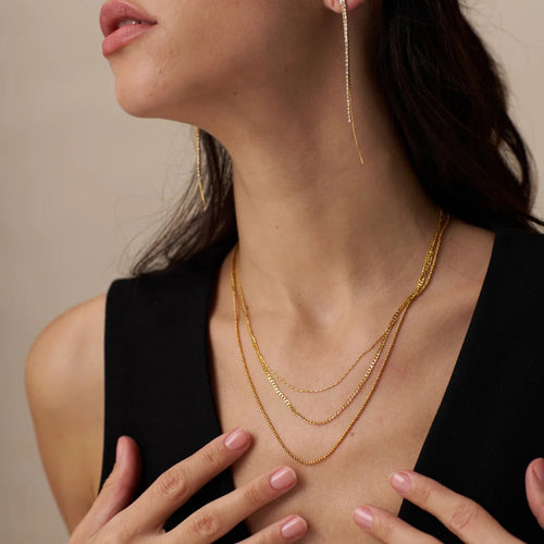 Fine Chain 3 - Row Necklace - MarramTrading.com
