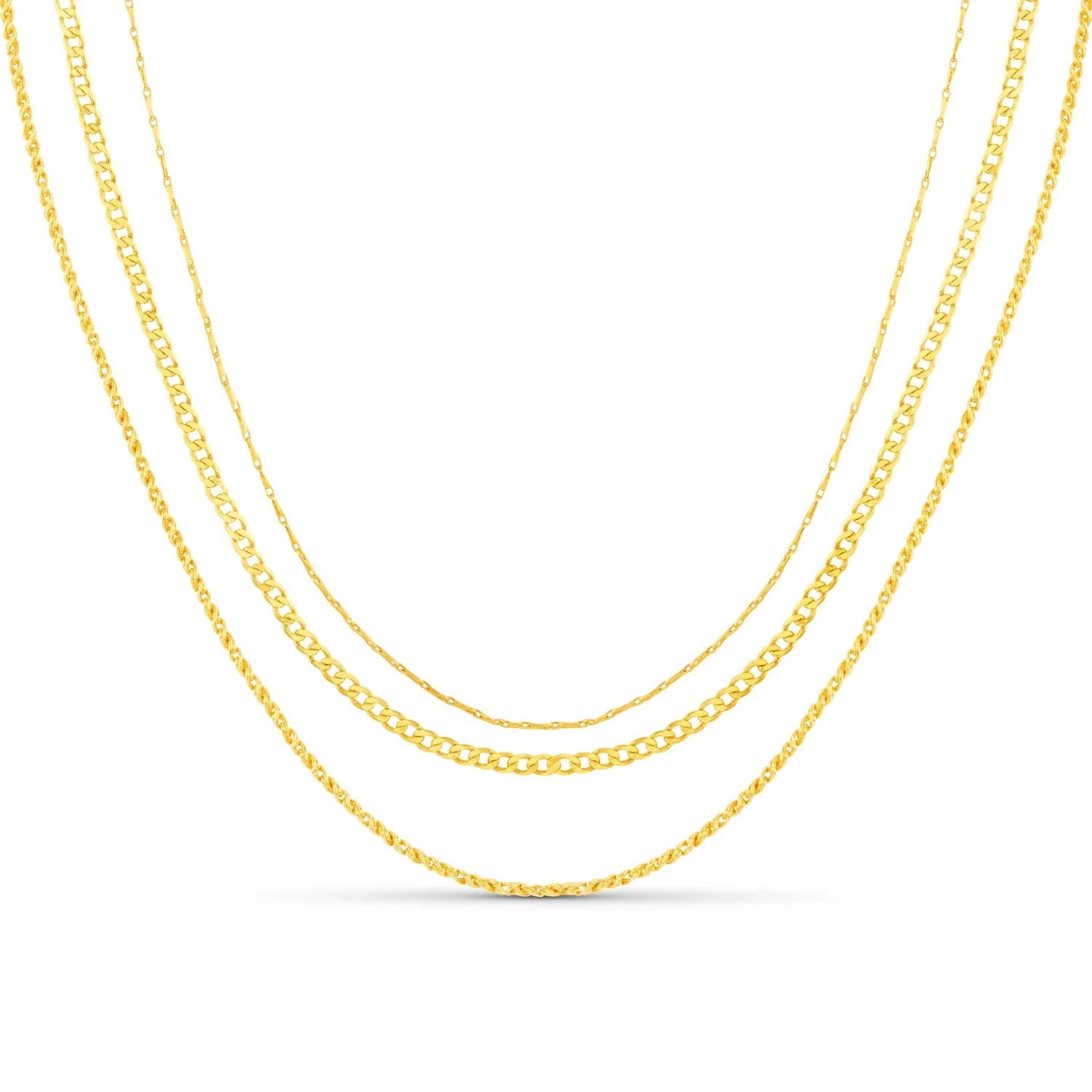 Fine Chain 3 - Row Necklace - MarramTrading.com