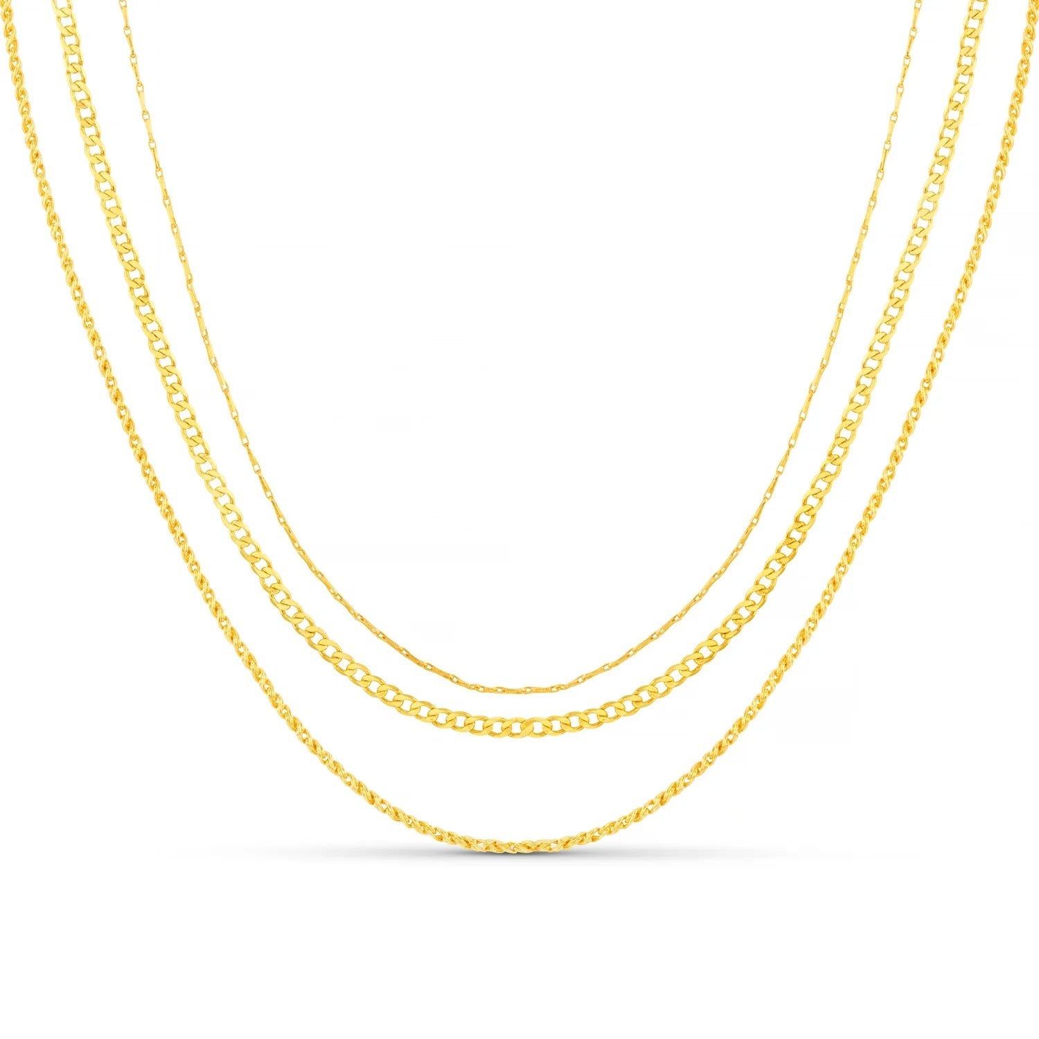 Fine Chain 3 - Row Necklace - MarramTrading.com
