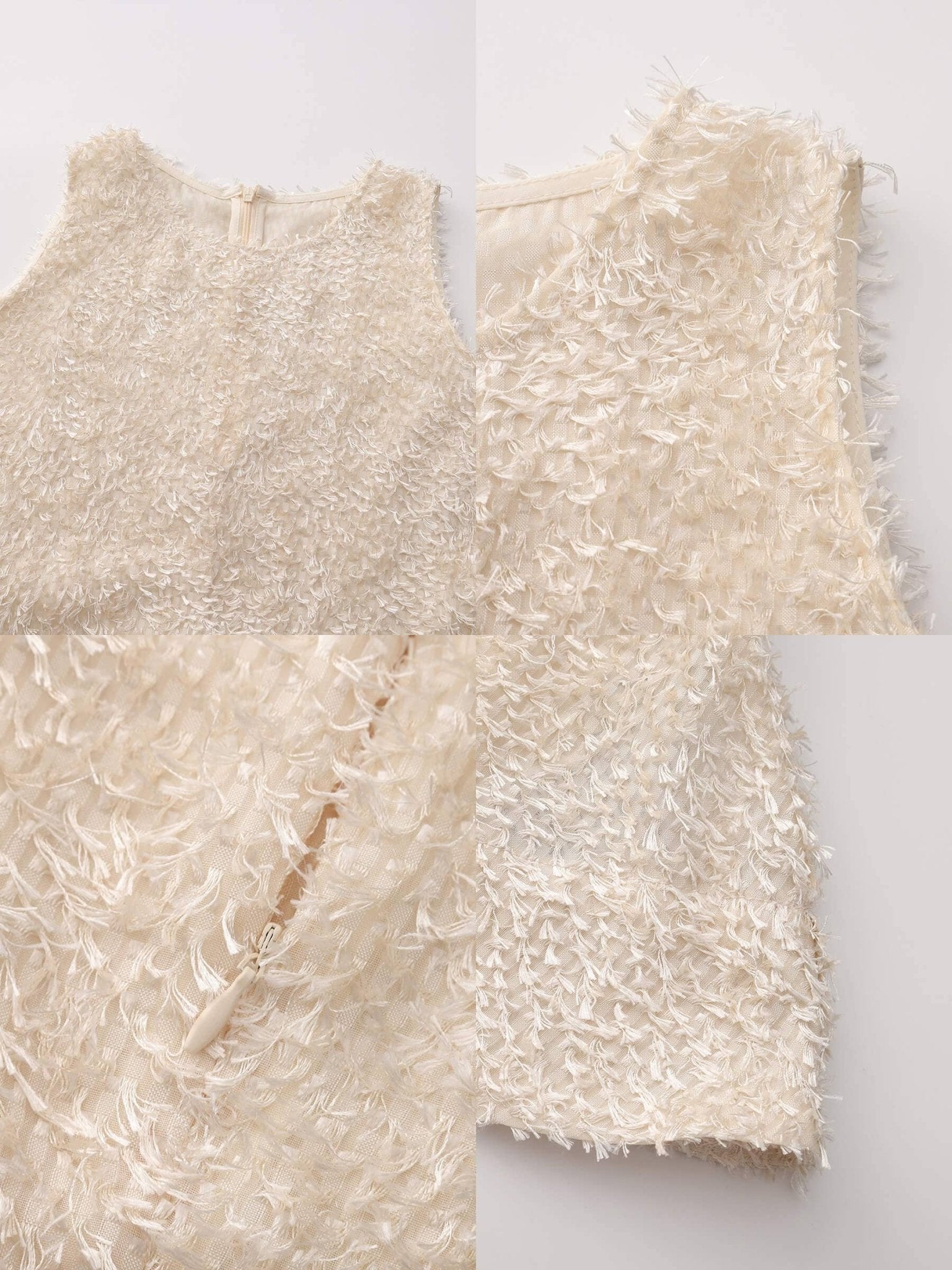 Fringe Feather Sleeveless Vest - MarramTrading.com