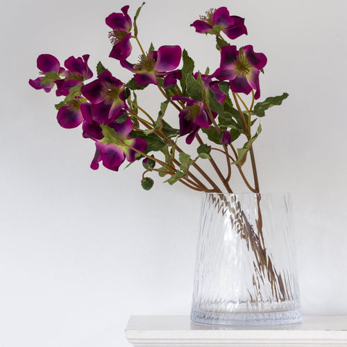 Glass Vase Clear Ripple Short - MarramTrading.com