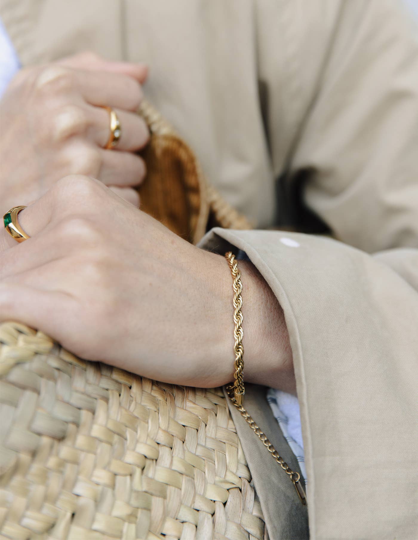 Gold 4mm Rope Twist Bracelet, Waterproof - MarramTrading.com