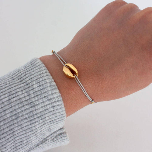 Gold Cowrie Shell Bracelets, Assorted Colours - MarramTrading.com