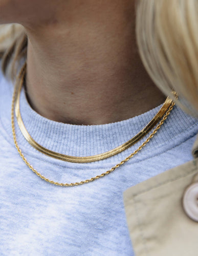 Gold Double Layer Feature Necklace, Waterproof - MarramTrading.com