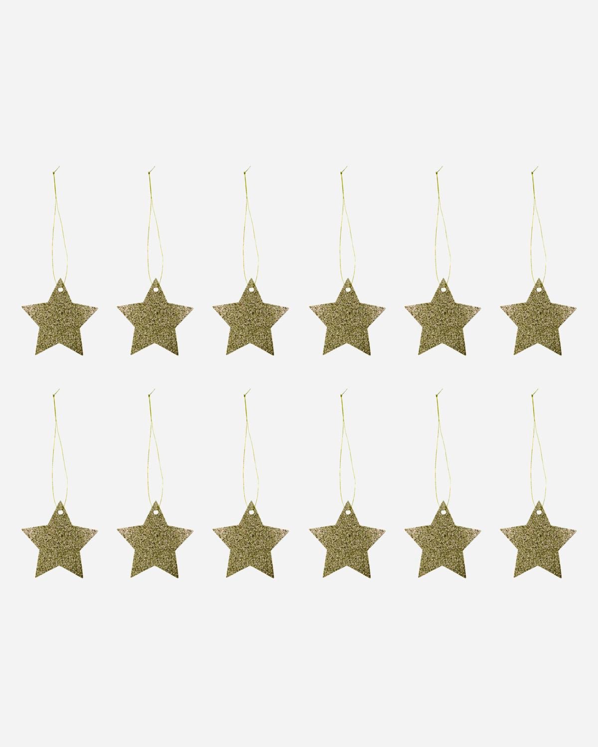 Gold Glitter Star Gift Tags Pack of 12 - MarramTrading.com