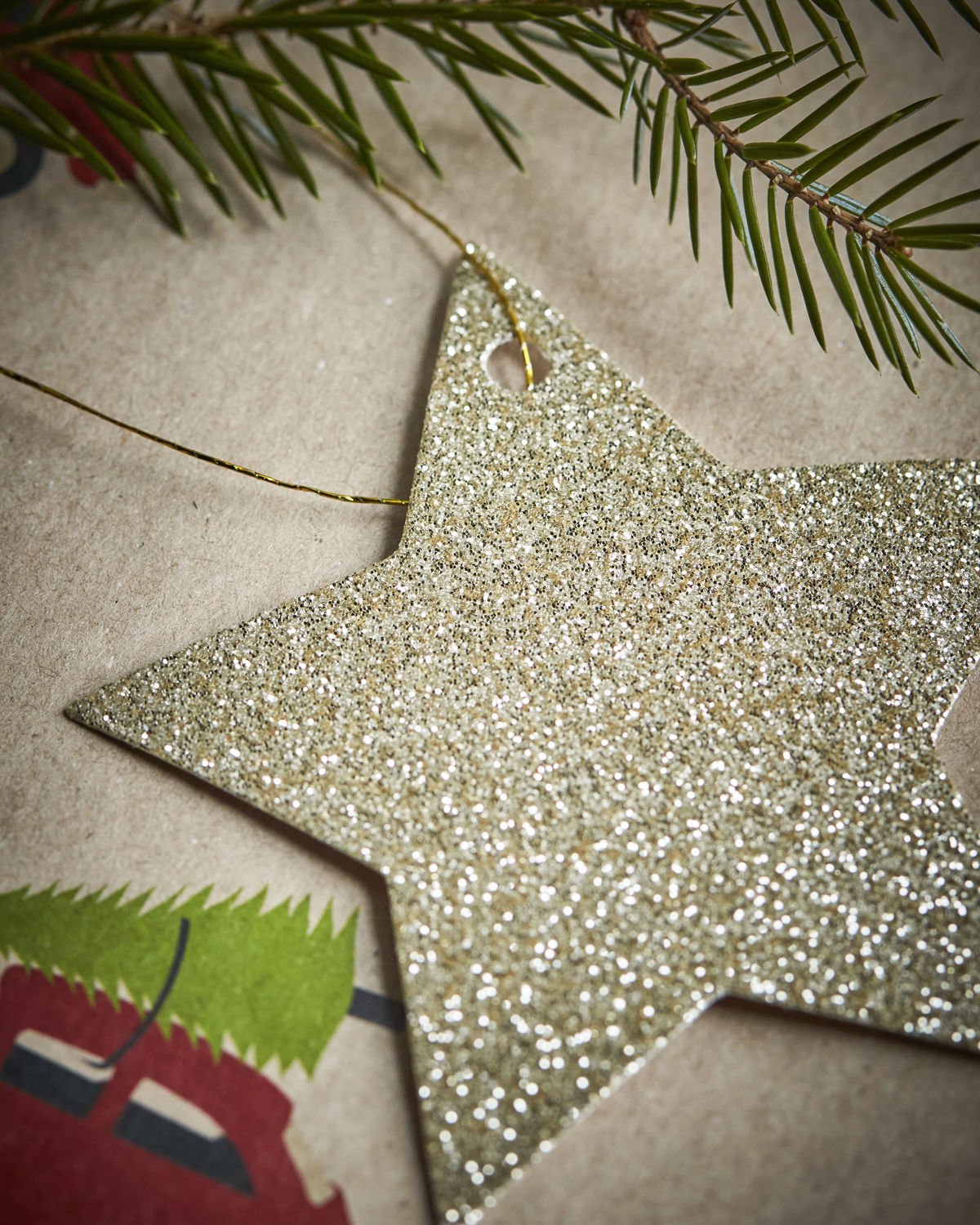Gold Glitter Star Gift Tags Pack of 12 - MarramTrading.com