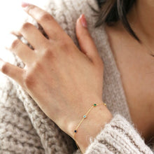 Load image into Gallery viewer, Stainless Steel Rainbow Crystals Bracelet in Gold
