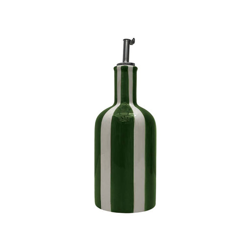 Green striped oil bottle - MarramTrading.com