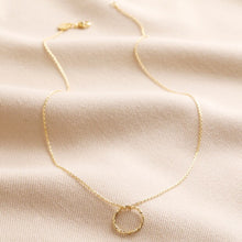 Load image into Gallery viewer, Hammered Halo Pendant Necklace in Gold
