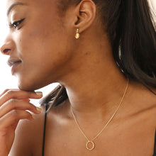 Load image into Gallery viewer, Hammered Halo Pendant Necklace in Gold
