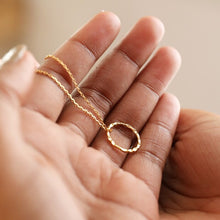 Load image into Gallery viewer, Hammered Halo Pendant Necklace in Gold
