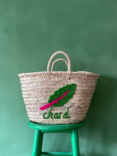 Load image into Gallery viewer, Hand Embroidered Market Basket, Chard - MarramTrading.com
