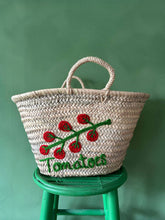 Load image into Gallery viewer, Hand Embroidered Market Basket, Tomatoes - MarramTrading.com
