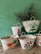 Load image into Gallery viewer, Hand Embroidered Market Basket, Tomatoes - MarramTrading.com

