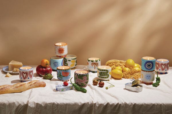 Handpainted Adopo Candle - Tiger, Cedar & Fig - MarramTrading.com