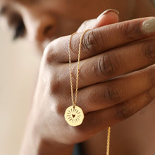 Load image into Gallery viewer, Heart Disc Pendant Necklace in Gold
