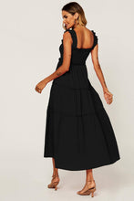 Load image into Gallery viewer, Hem Detail Tiered Maxi Dress In Black - MarramTrading.com
