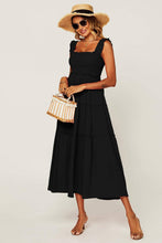 Load image into Gallery viewer, Hem Detail Tiered Maxi Dress In Black - MarramTrading.com
