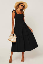 Load image into Gallery viewer, Hem Detail Tiered Maxi Dress In Black - MarramTrading.com
