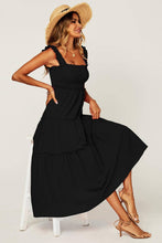 Load image into Gallery viewer, Hem Detail Tiered Maxi Dress In Black - MarramTrading.com
