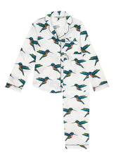 Load image into Gallery viewer, Womens Cotton Traditional Pyjamas White Hummingbird
