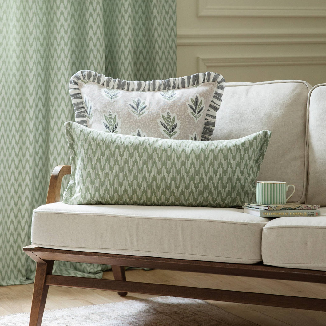 Hutton Woven Jacquard Cushion Sage - MarramTrading.com