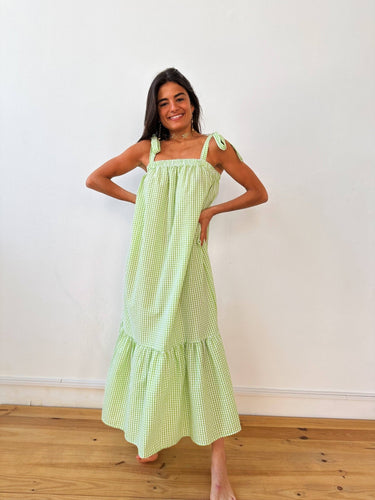 Inés Vichy Green Dress - MarramTrading.com
