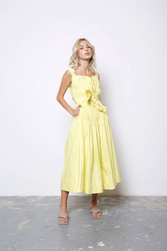 Juno Ruched Front Tie Midi Dress - MarramTrading.com