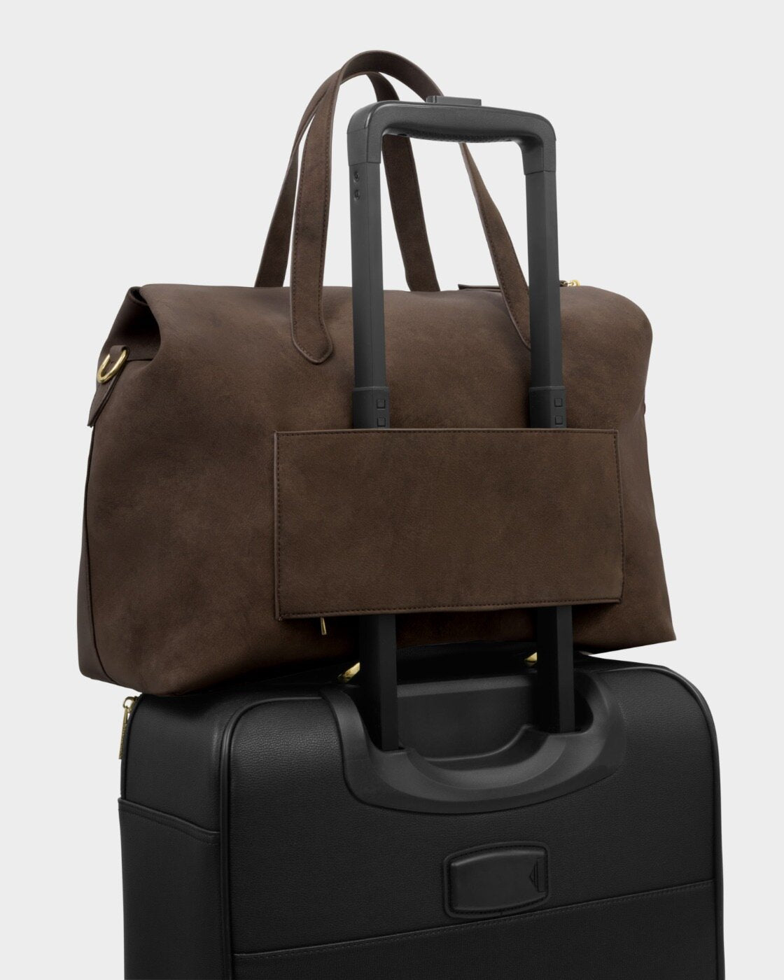 Faux Suede Chocolate Cabin Bag