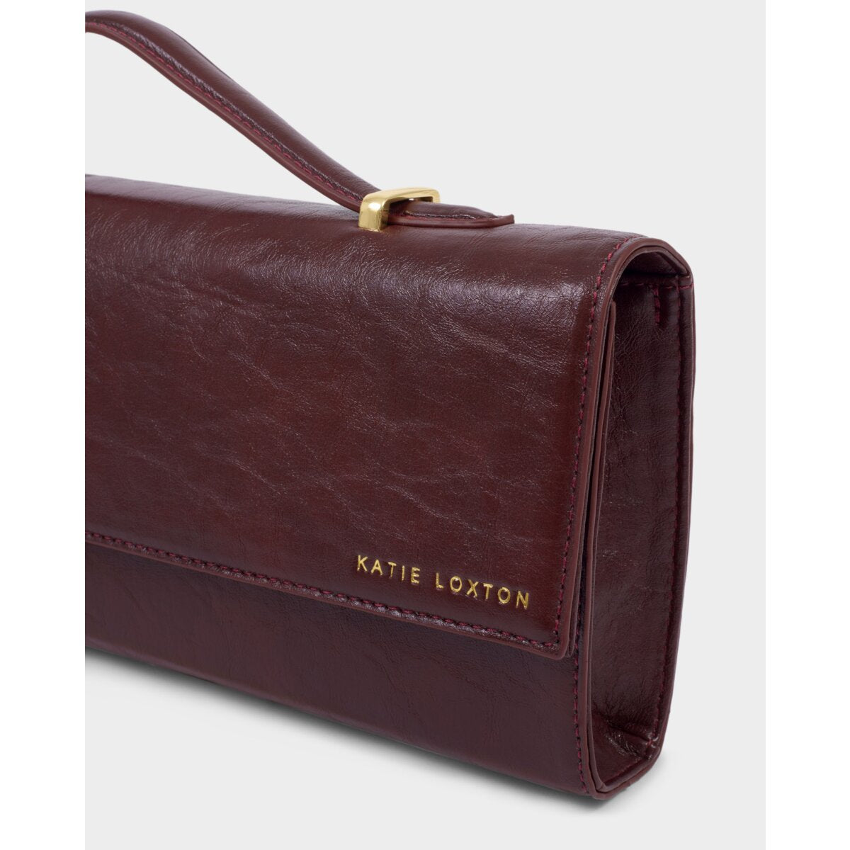 Alma Suedette Clutch - Cherry