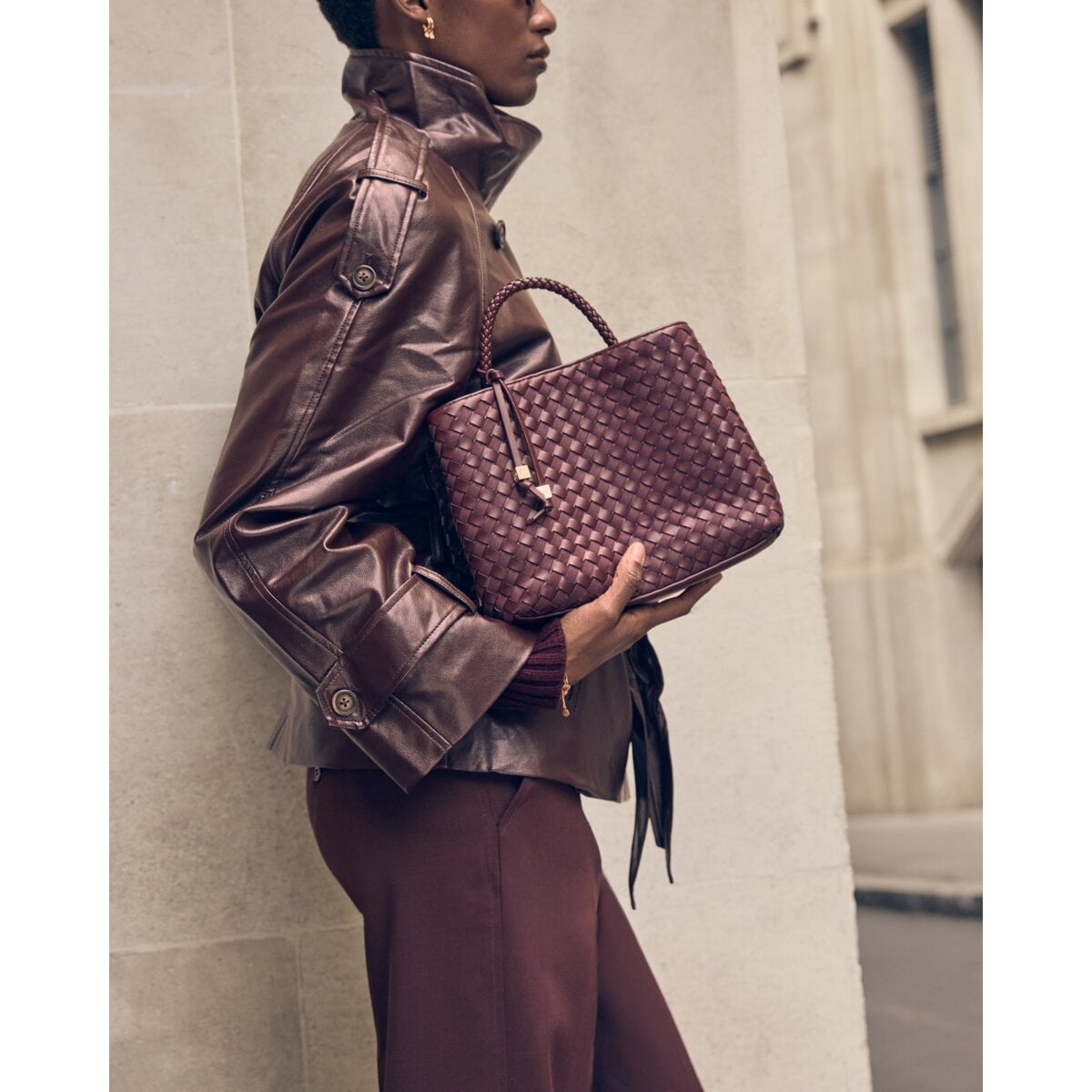 Hand Woven Top Handle Bag