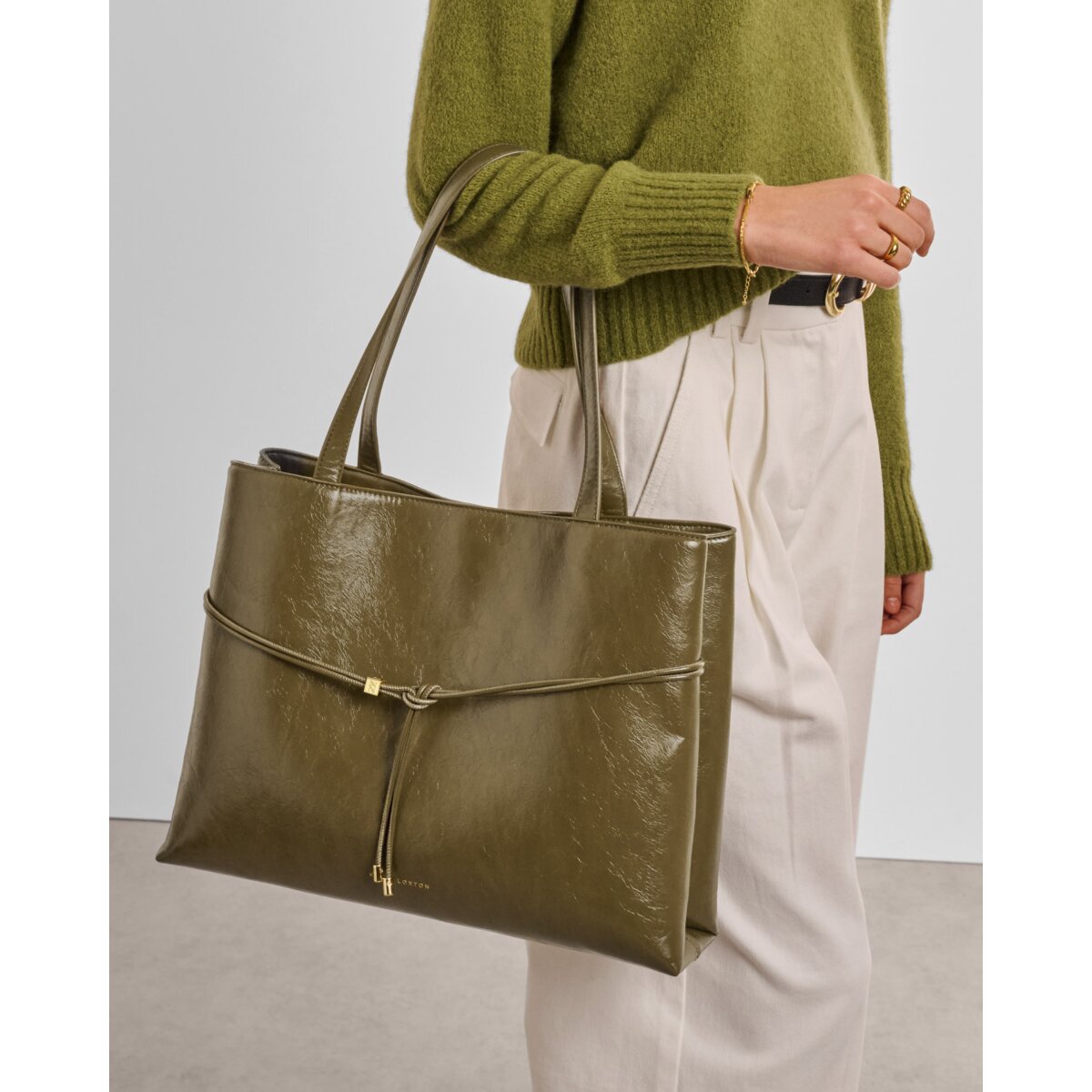 Lori Patent Crackle Tote Bag