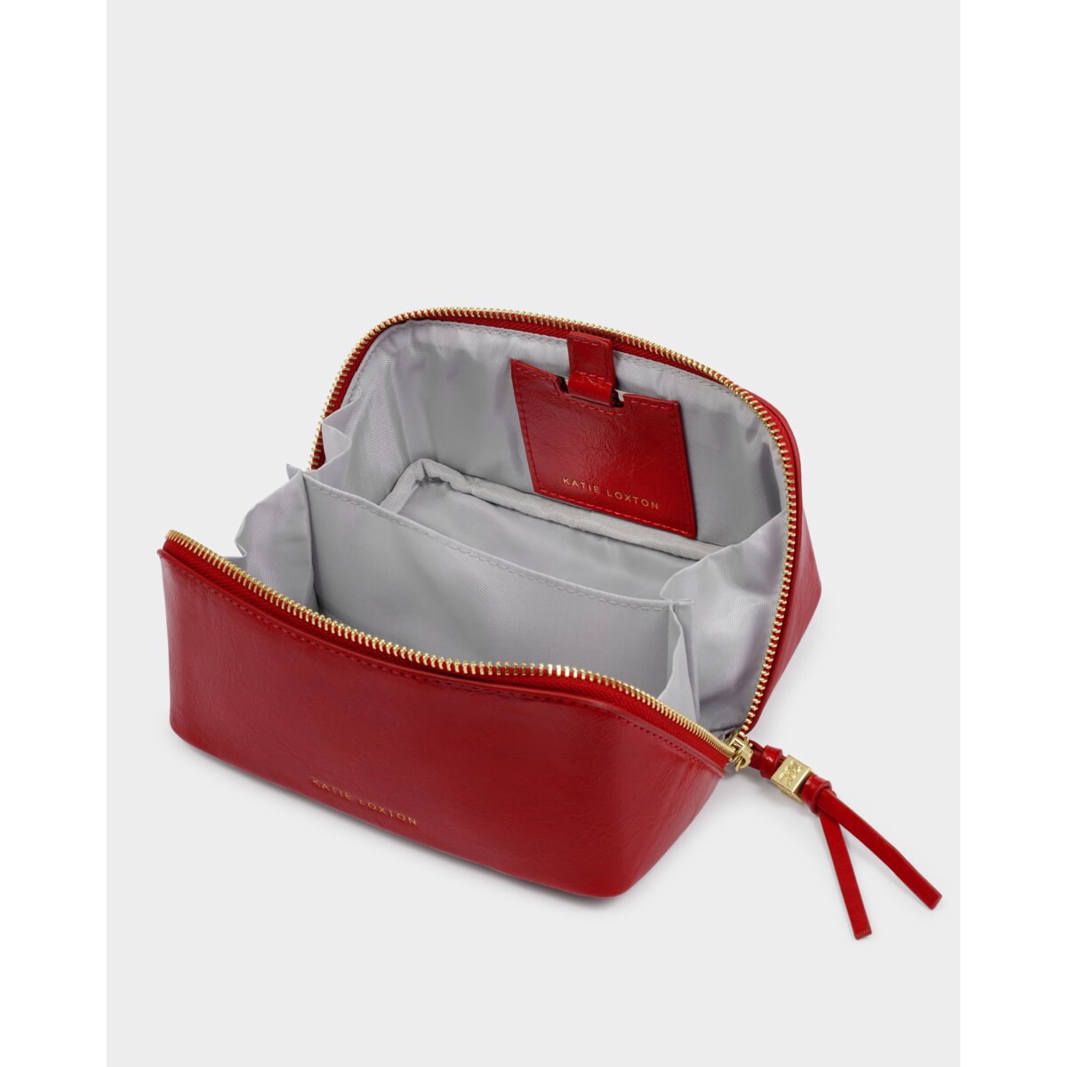Fold-Out Patent Crackle Mirror Makeup Bag