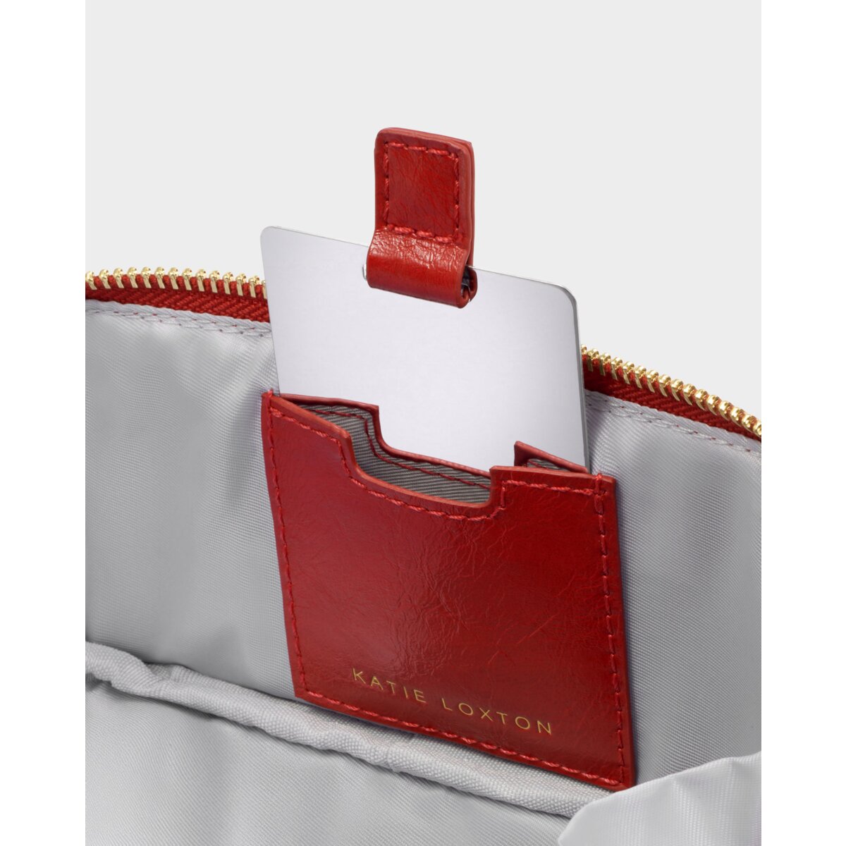 Fold-Out Patent Crackle Mirror Makeup Bag