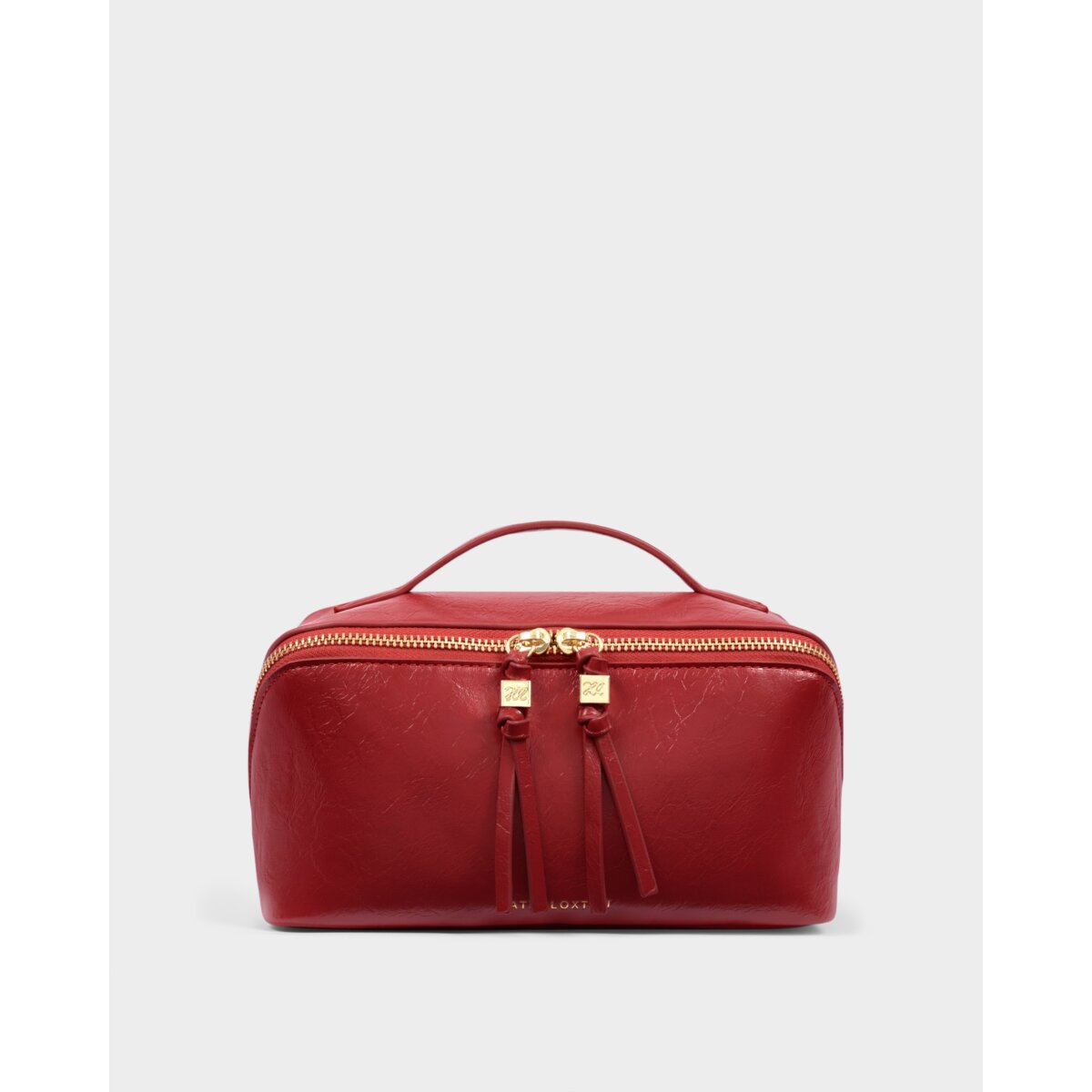Medium Suedette Makeup & Wash Bag - Crimson