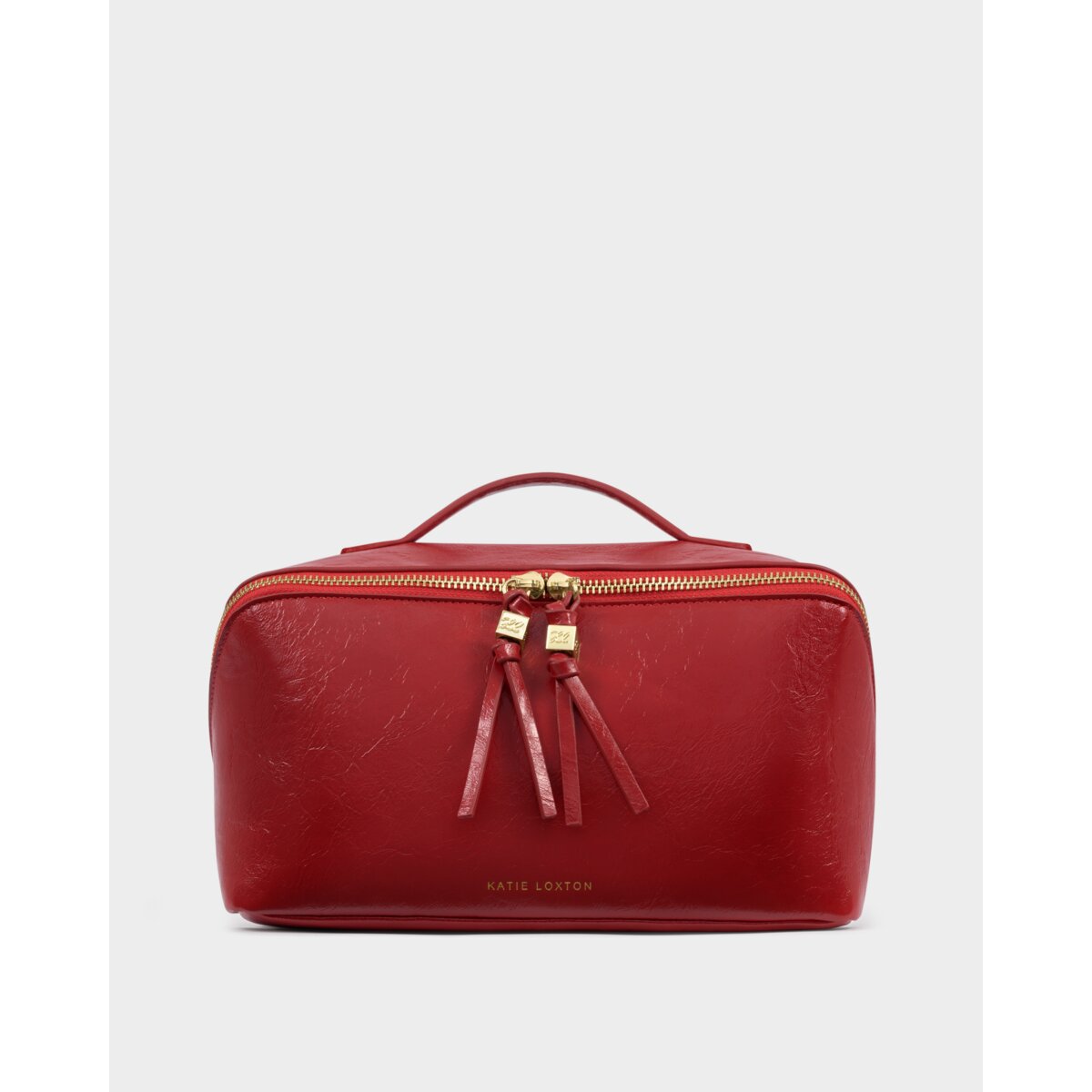 Large Suedette Makeup & Wash Bag - Crimson