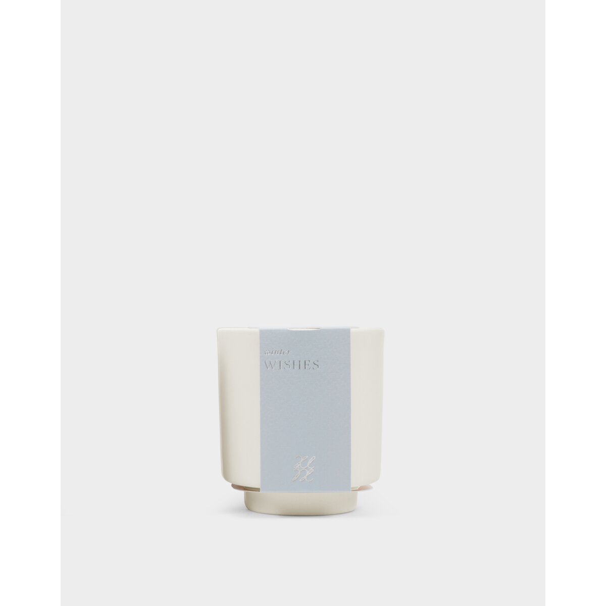 Ceramic Sentiment Candle 'Winter Wishes'