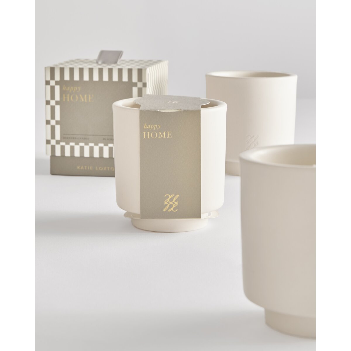 Ceramic Sentiment Candle 'Happy Home'