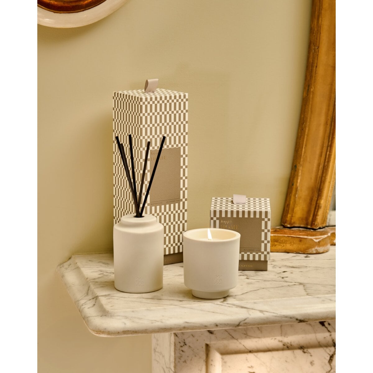 Ceramic Sentiment Candle 'Happy Home'