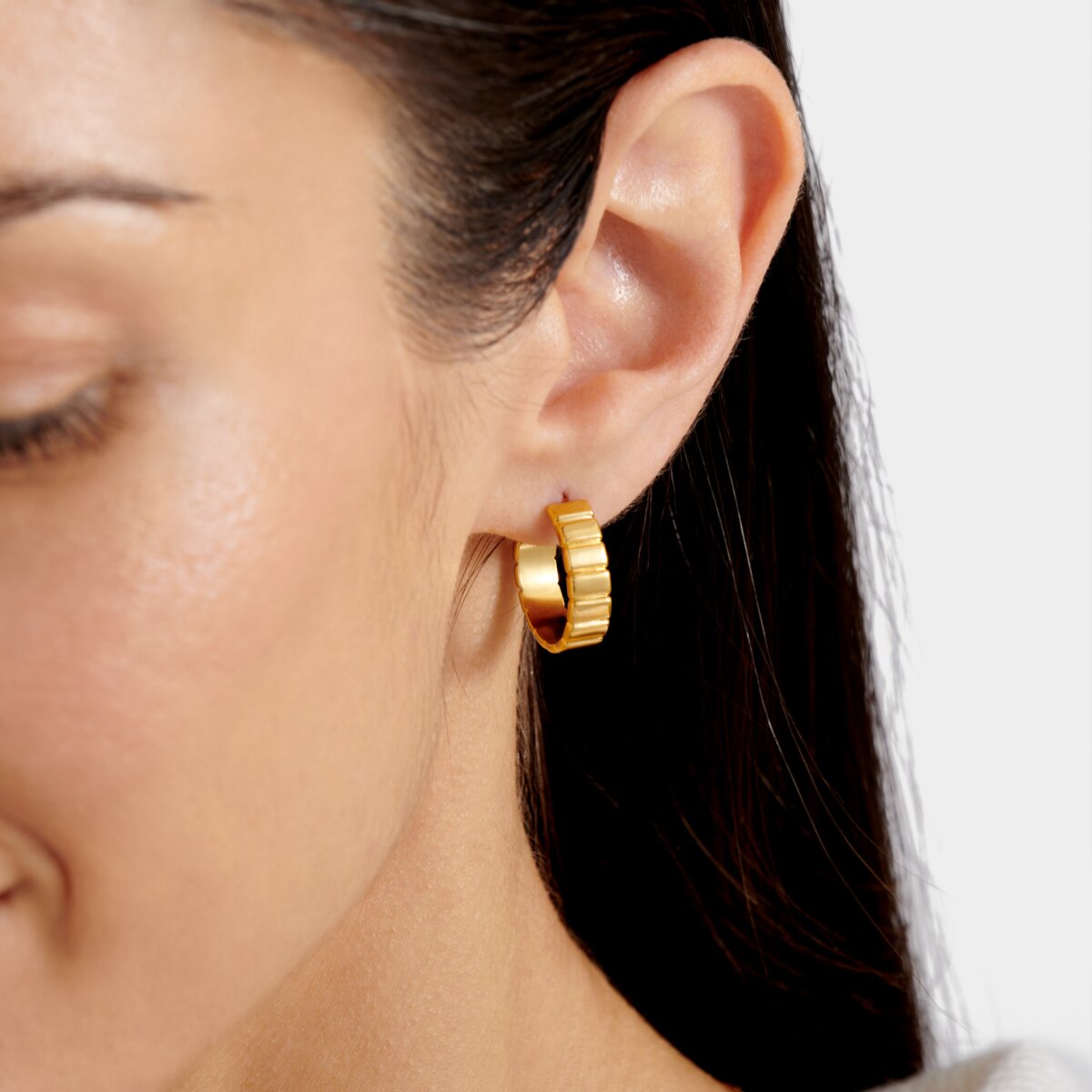 Waterproof Gold Amulet Hoop Earrings