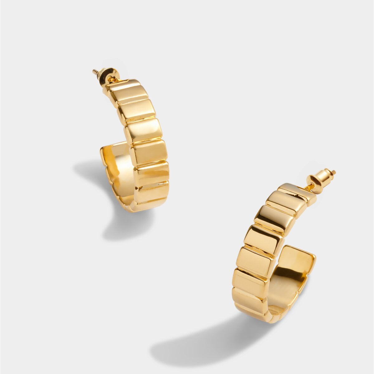 Waterproof Gold Amulet Hoop Earrings