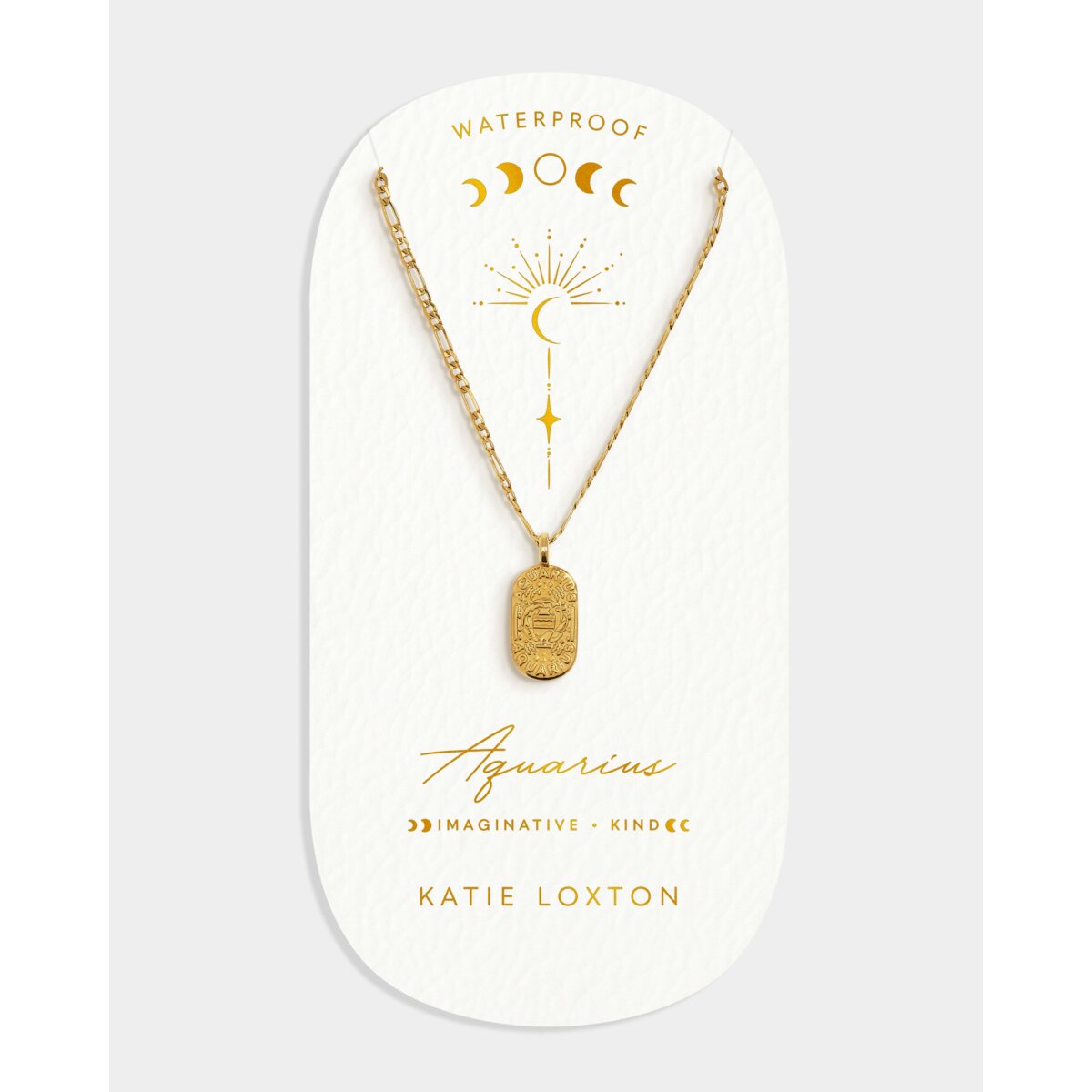Aquarius' Waterproof Gold Zodiac Necklace