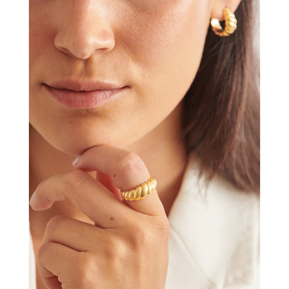 Harper Twist Ring in Gold