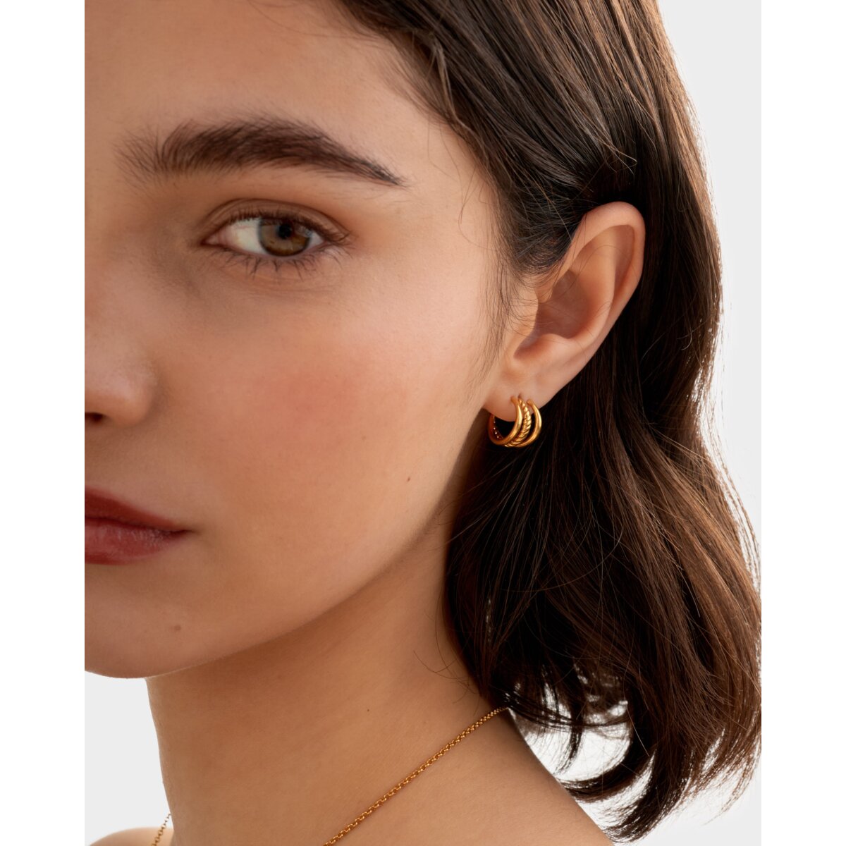 Laia Waterproof Gold Illusion Hoop Earrings